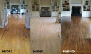 Wood Floor Before Sanded After 300x178 